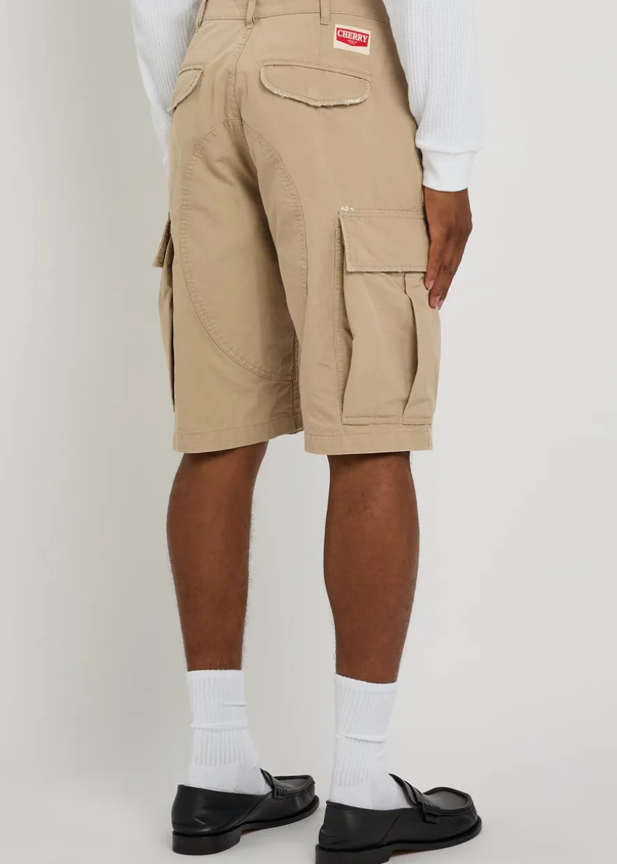 Paint-splatter cotton cargo shorts