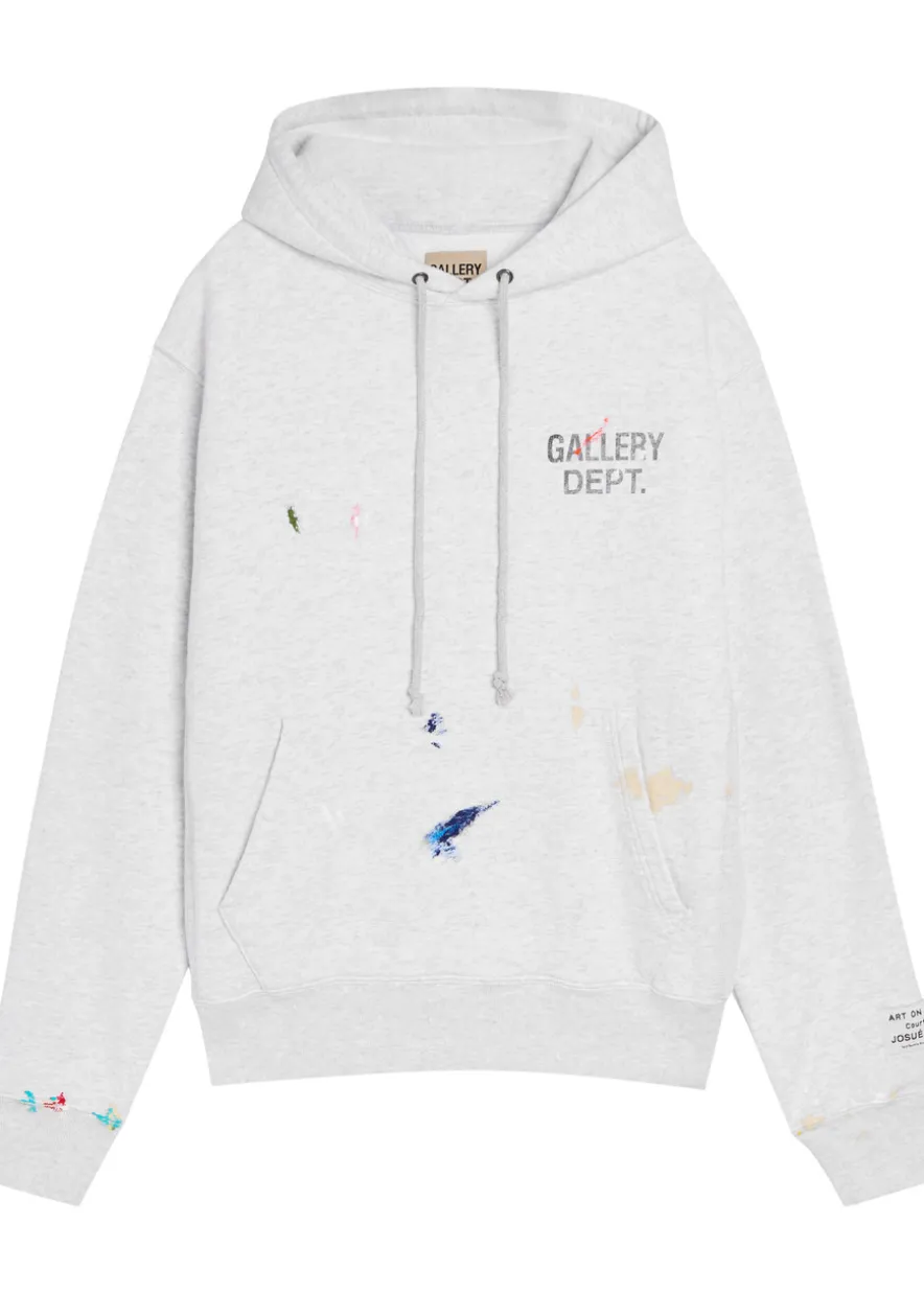 Paint splatter-effect cotton-blend sweatshirt