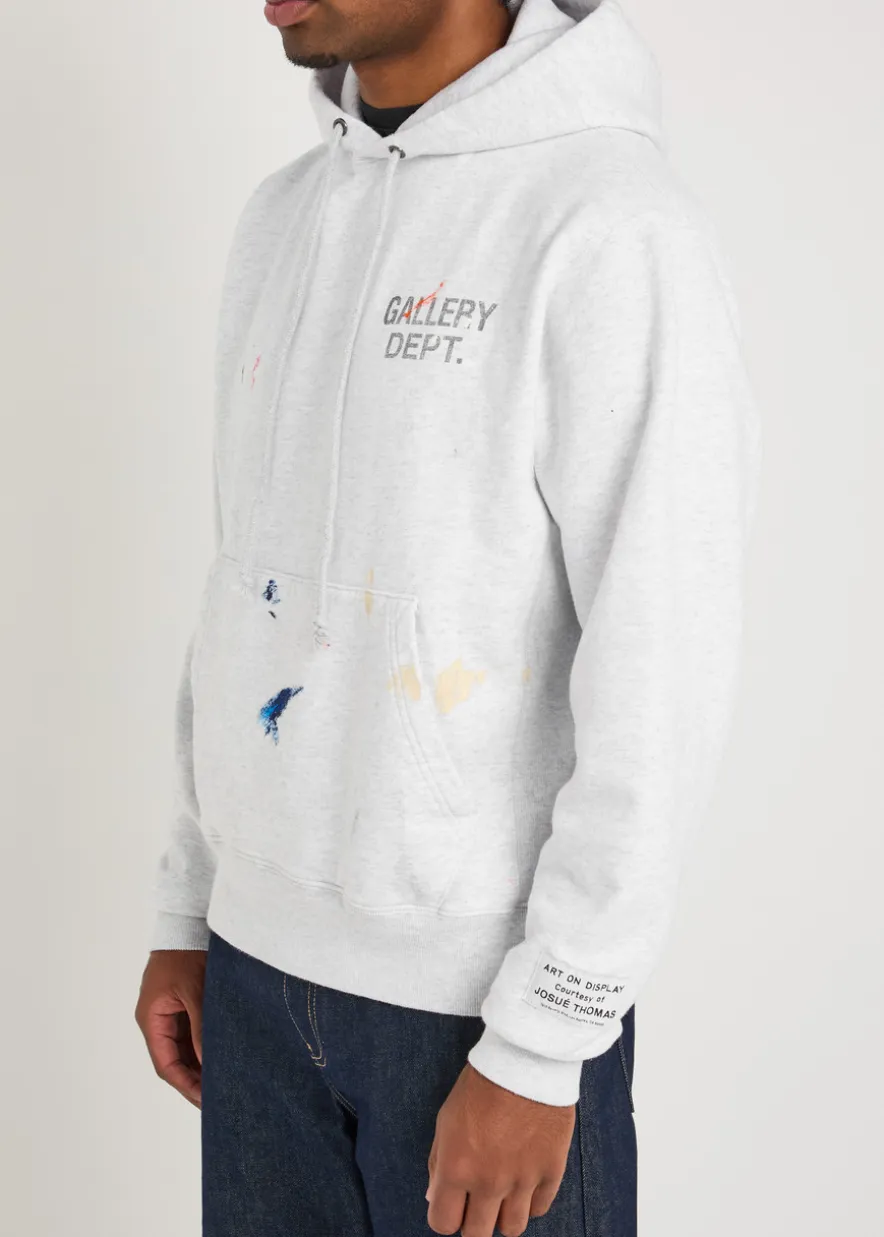 Paint splatter-effect cotton-blend sweatshirt