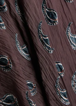 Paisley-devoré asymmetric silk-blend midi skirt