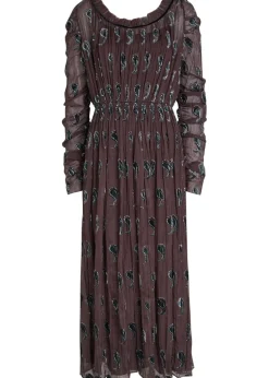 Paisley-devoré silk-blend midi dress