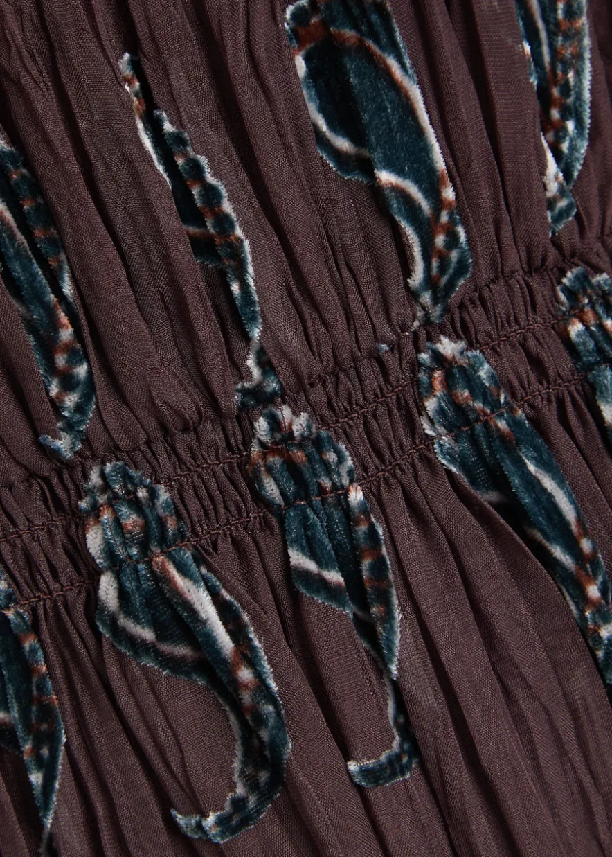 Paisley-devoré silk-blend midi dress