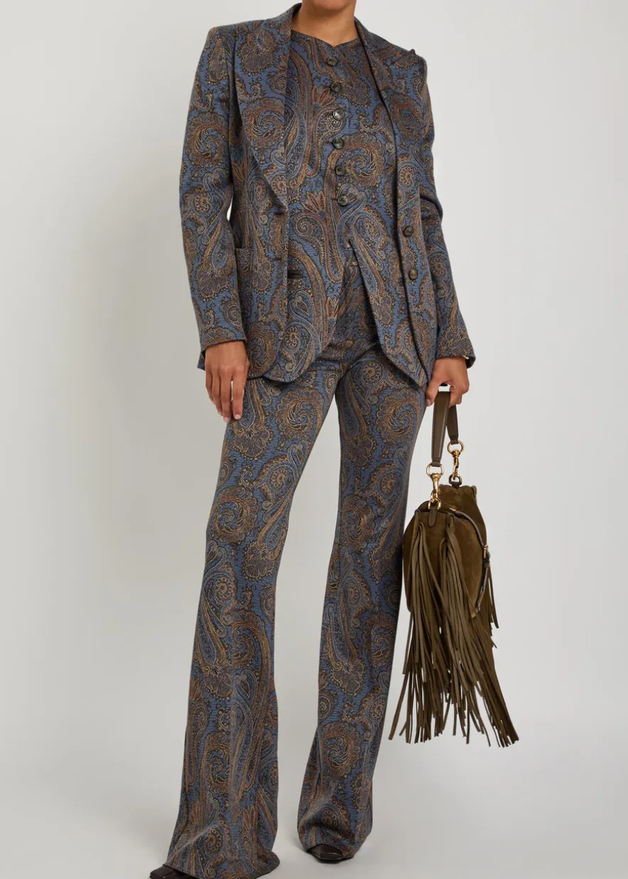 Paisley-jacquard blazer