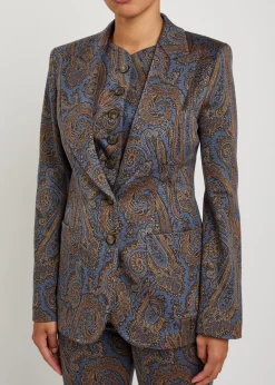Paisley-jacquard blazer