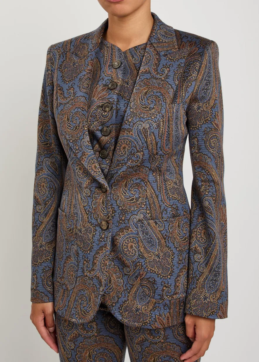 Paisley-jacquard blazer