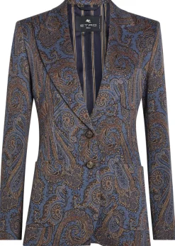 Paisley-jacquard blazer
