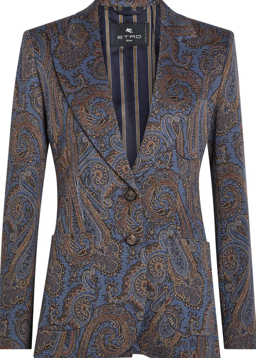 Paisley-jacquard blazer