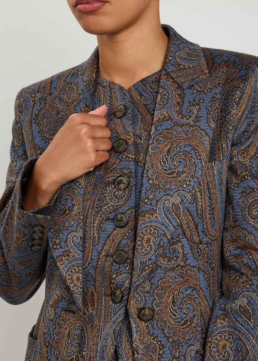 Paisley-jacquard blazer