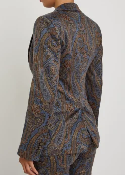 Paisley-jacquard blazer