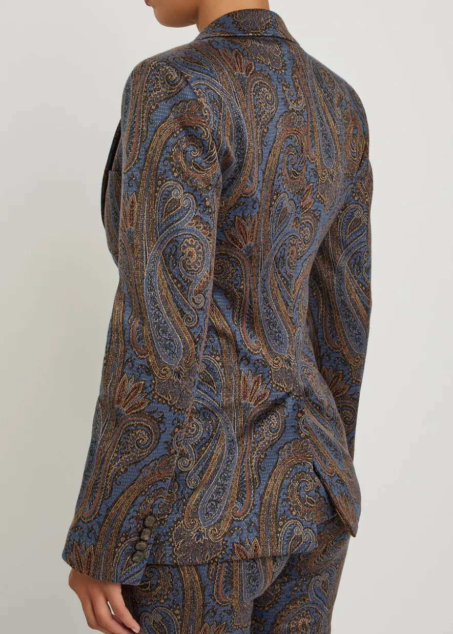 Paisley-jacquard blazer