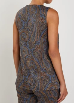 Paisley-jacquard woven vest