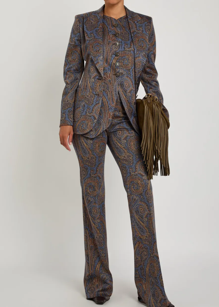 Paisley-jacquard woven vest