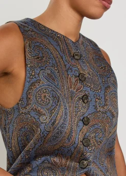 Paisley-jacquard woven vest