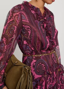 Paisley-print silk-chiffon mini dress