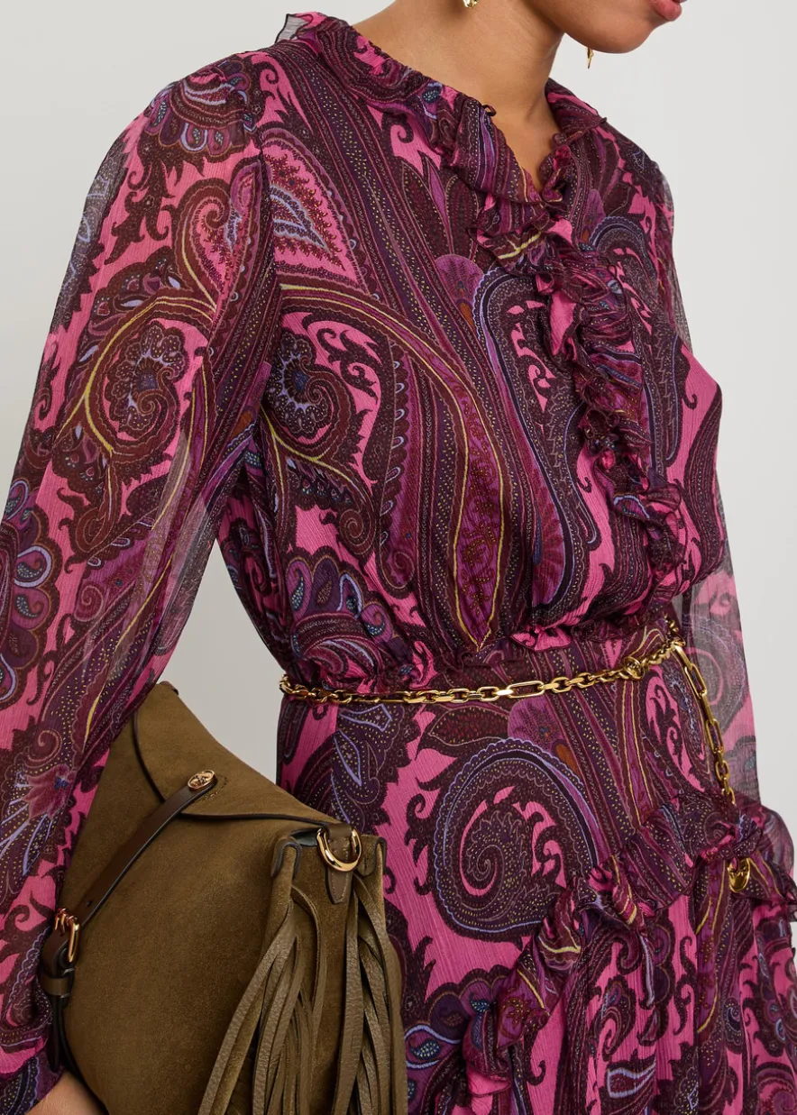 Paisley-print silk-chiffon mini dress