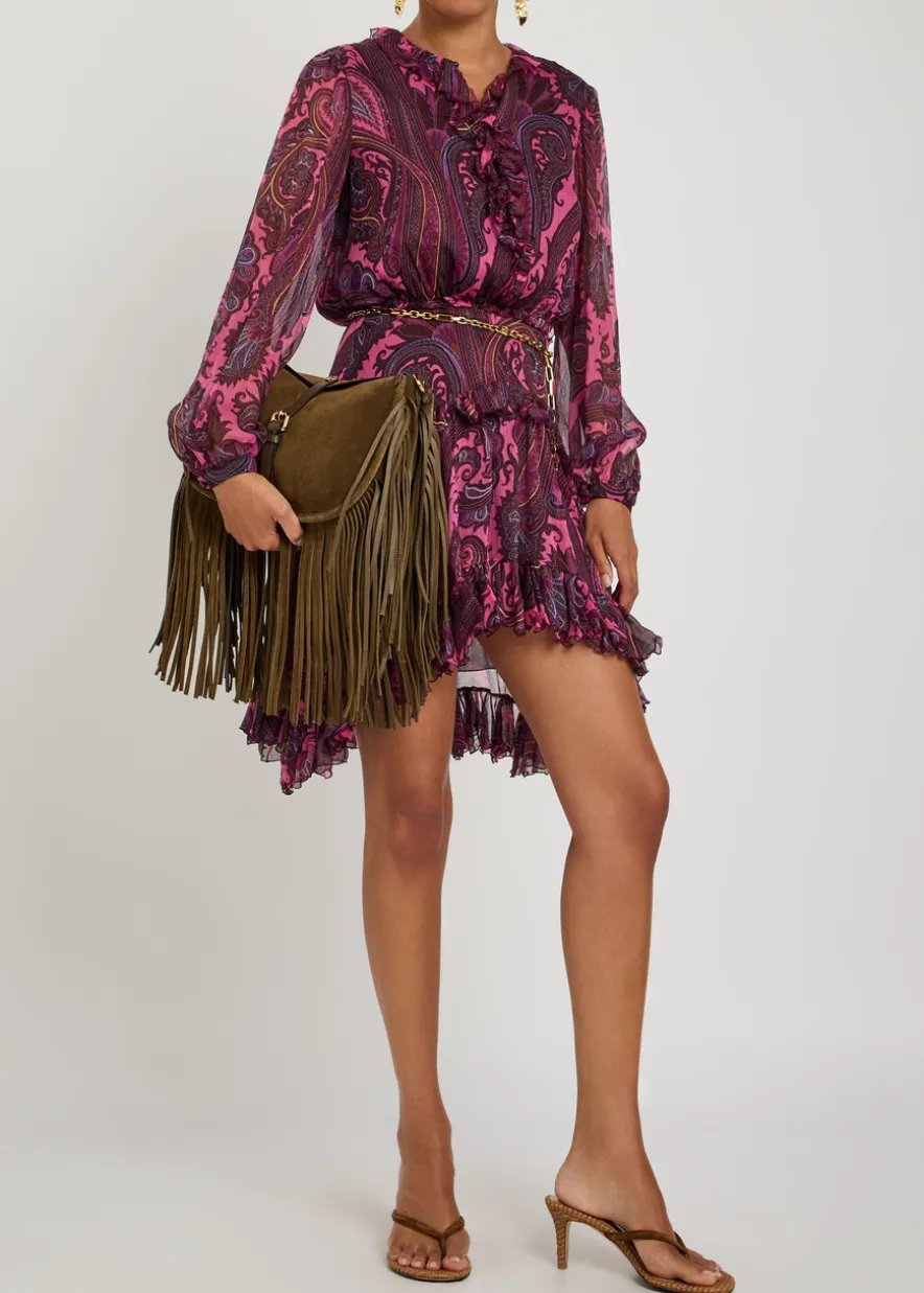 Paisley-print silk-chiffon mini dress