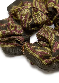Paisley-print silk scrunchie