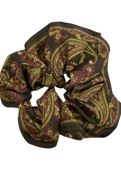 Paisley-print silk scrunchie
