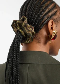 Paisley-print silk scrunchie