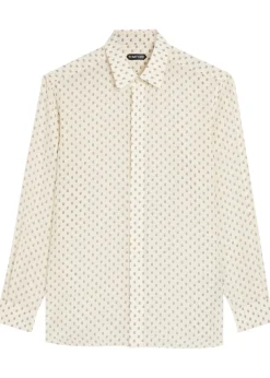 Paisley-print silk shirt