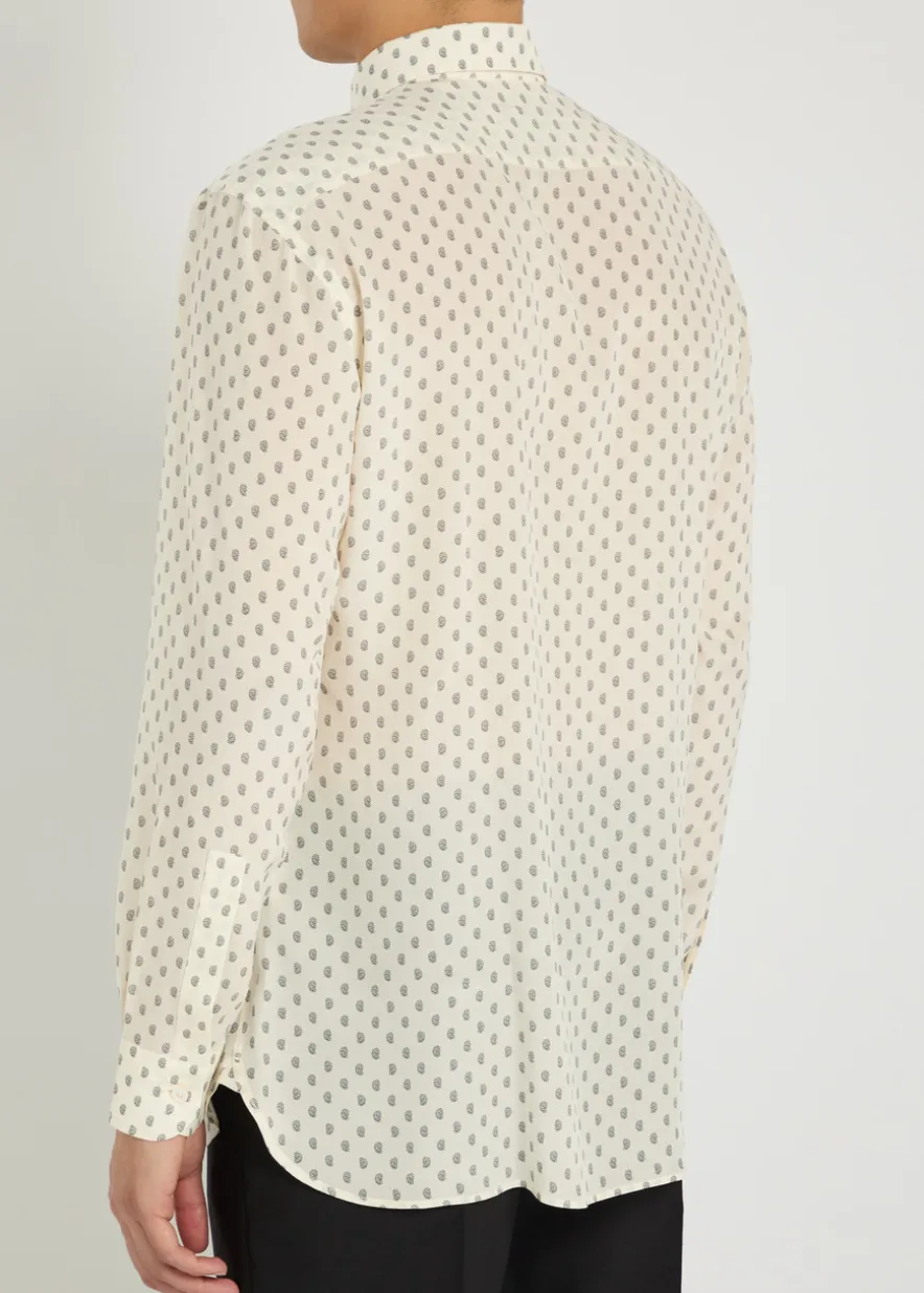 Paisley-print silk shirt
