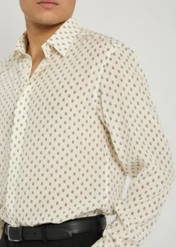 Paisley-print silk shirt