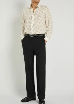 Paisley-print silk shirt