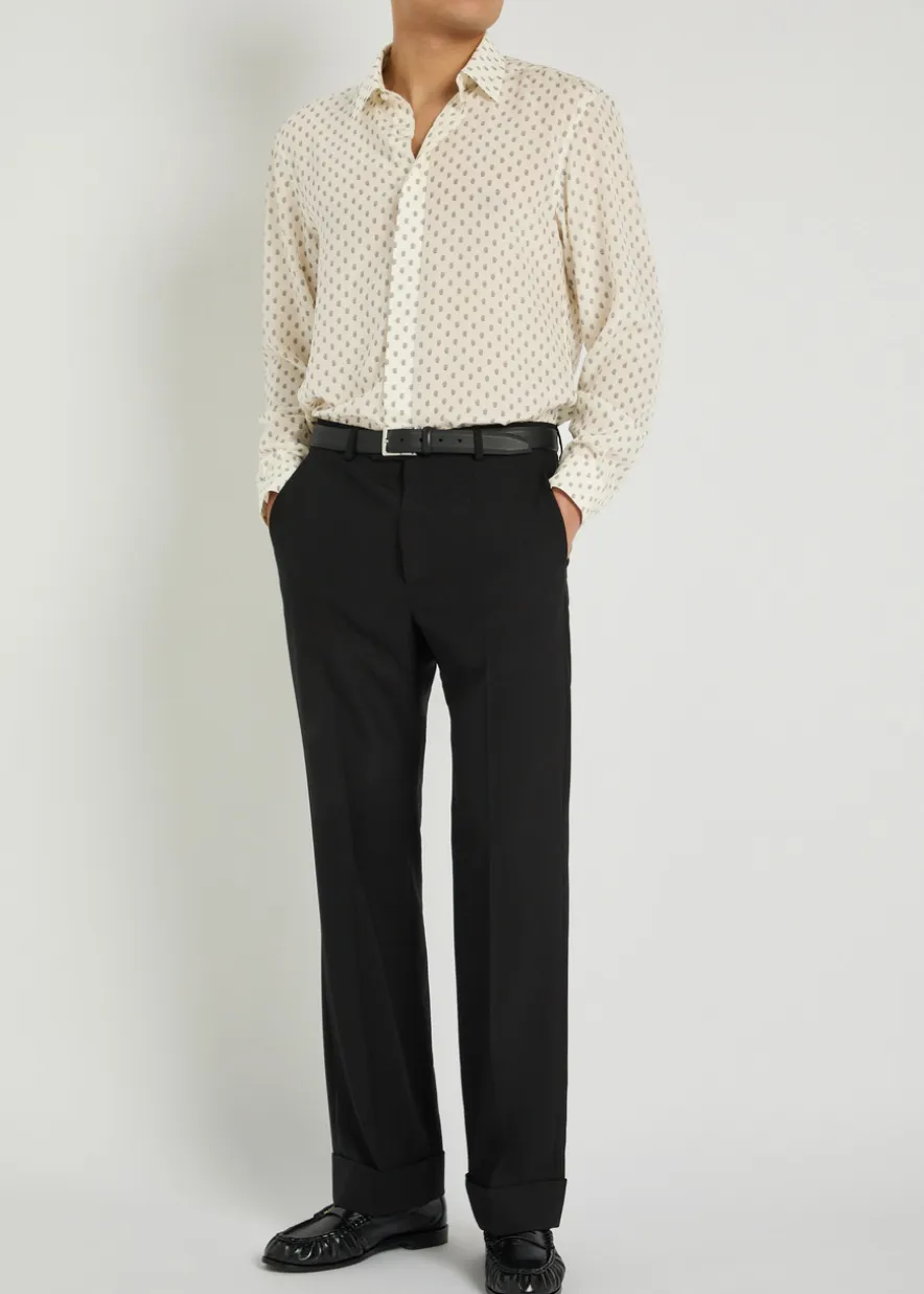 Paisley-print silk shirt