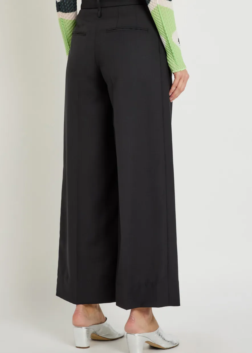 Palindrome wide-leg wool-blend trousers