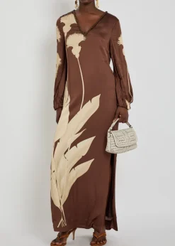 Palmas floral-print maxi tunic dress