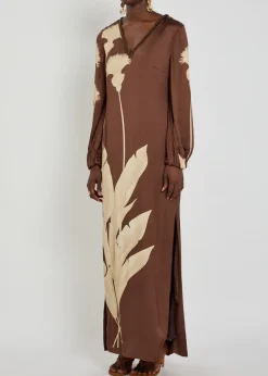 Palmas floral-print maxi tunic dress