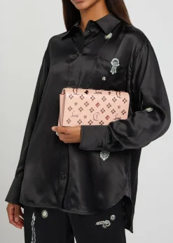 Paloma embellished leather clutch