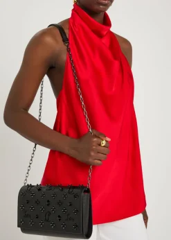 Paloma embellished leather clutch