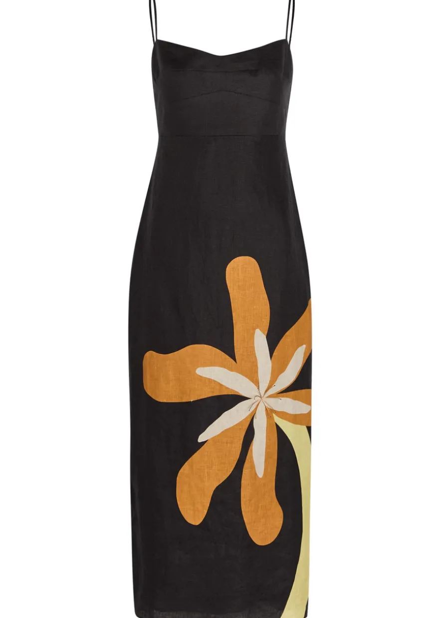 Paloma floral-print linen midi dress