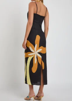 Paloma floral-print linen midi dress