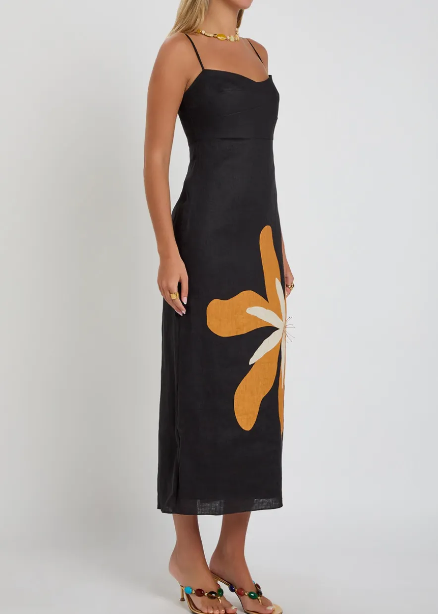 Paloma floral-print linen midi dress