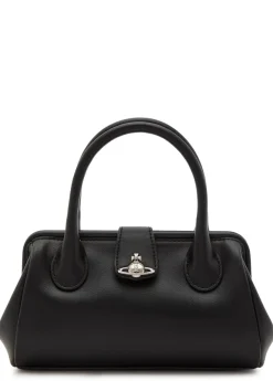 Pamela small faux leather top handle bag