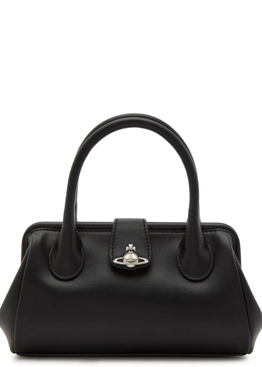Pamela small faux leather top handle bag