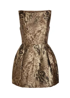 Pampero leopard-print satin-twill mini dress