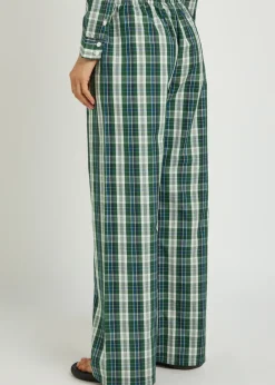 Pan checked cotton-poplin trousers