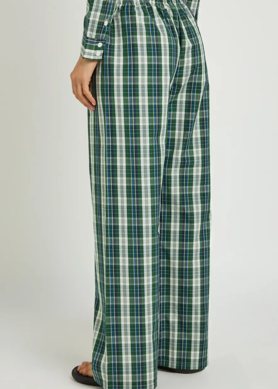 Pan checked cotton-poplin trousers