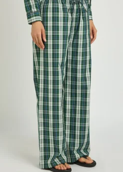 Pan checked cotton-poplin trousers