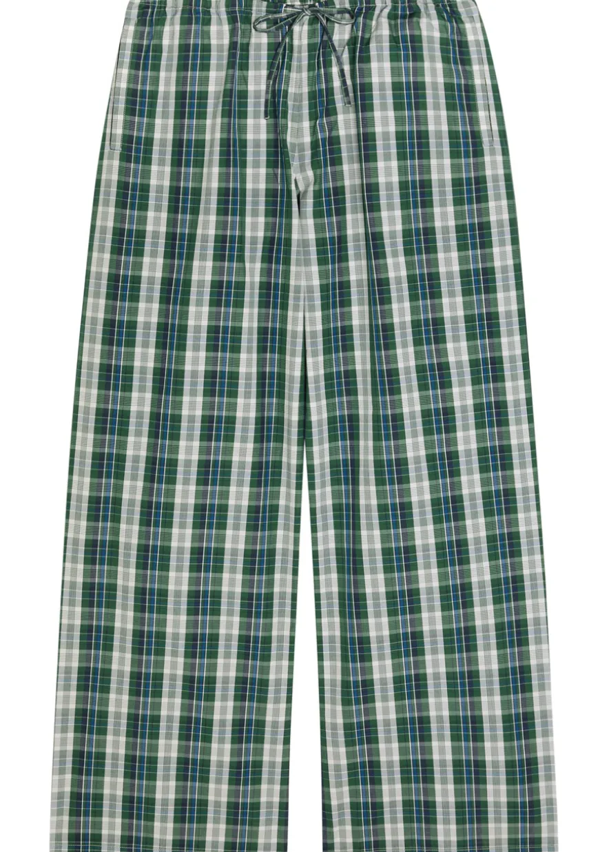 Pan checked cotton-poplin trousers