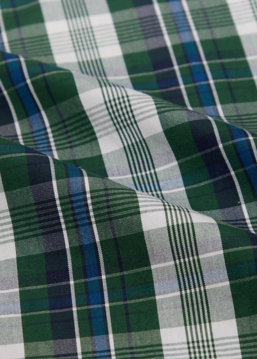 Pan checked cotton-poplin trousers