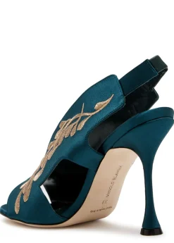 Pancrabonu 105 embroidered satin slingback sandals