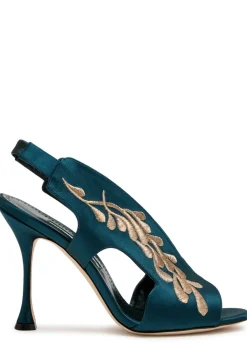 Pancrabonu 105 embroidered satin slingback sandals