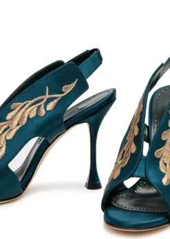 Pancrabonu 105 embroidered satin slingback sandals