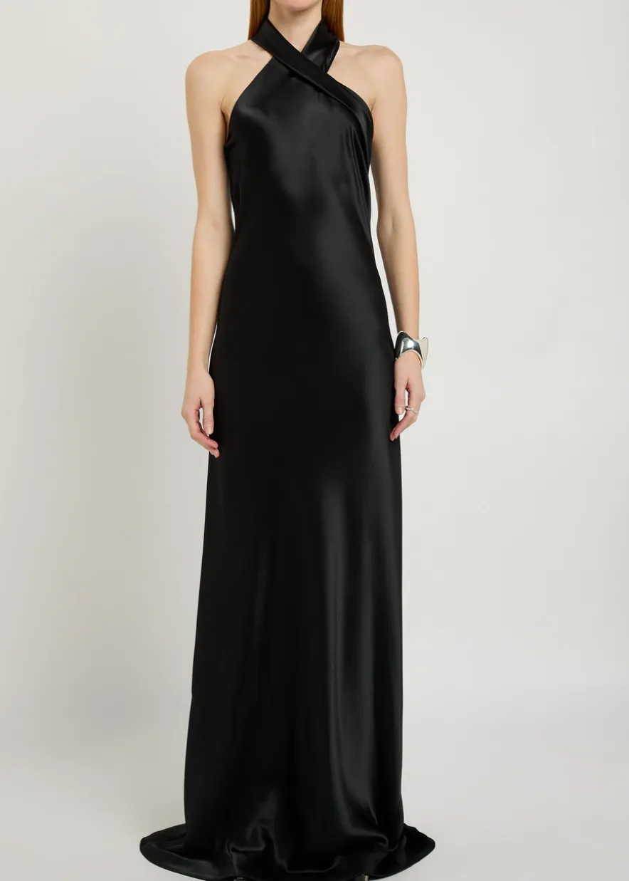 Pandora cascading satin gown