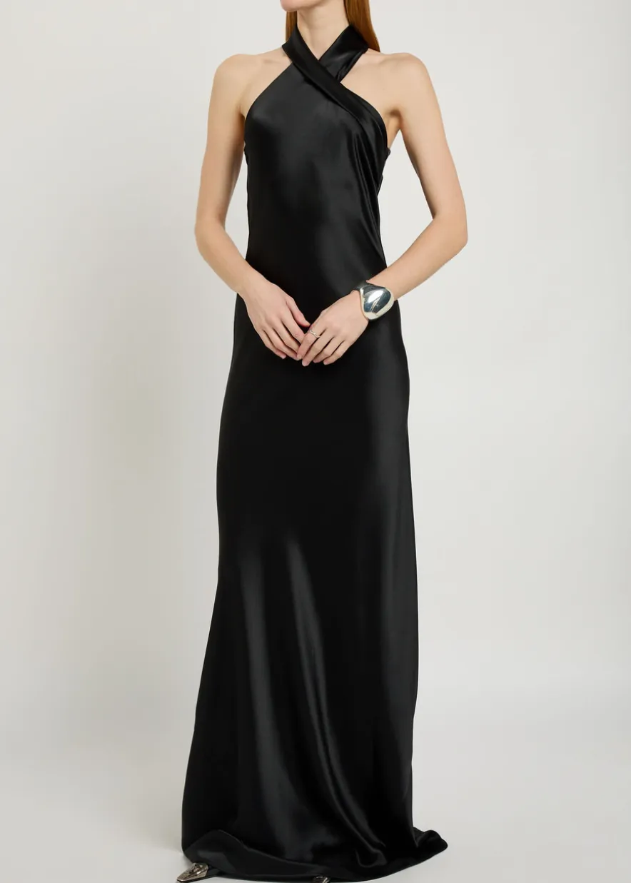 Pandora cascading satin gown