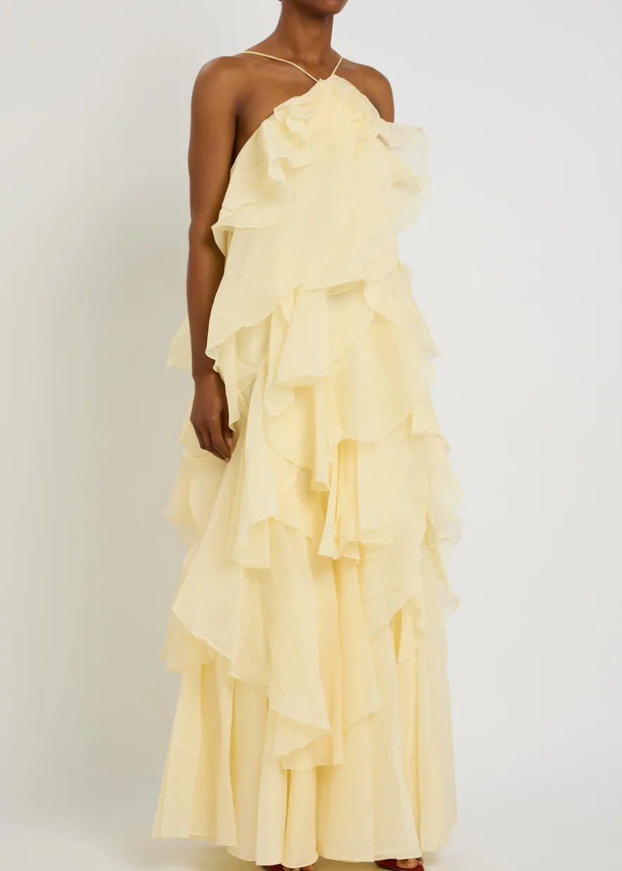 Pandorea ruffled chiffon maxi dress